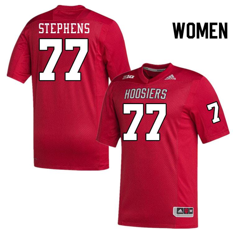 Women #77 Tyler Stephens Indiana Hoosiers College Football Jerseys Stitched-Crimson